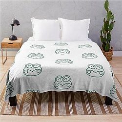 Simple Green Keroppi Sanrio Throw Blanket