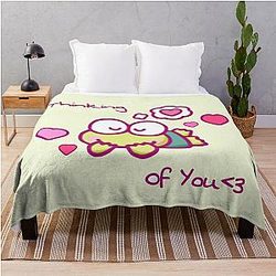 Cute Keroppi Frog Kawaii Design Throw Blanket