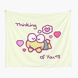 Cute Keroppi Frogs Thinking of You Love Hearts Kawaii Design Tapestry