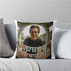 Kevin Bacon Birthday Funny Prank Meme Gift Throw Pillow