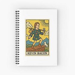 Kevin Bacon Tarot card pizza meme prank Spiral Notebook