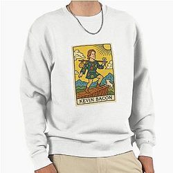 Kevin Bacon Tarot card pizza hamburger meme prank funny Pullover Sweatshirt