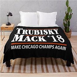Khalil Mack Mitchell Trubisky Chicago Bears Football Throw Blanket