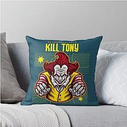 Kill Tony Podcast Evil Clown Throw Pillow
