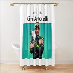 Kimi Antonelli Formula One Playlist Cover Inspired Merch Shower Curtain