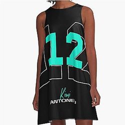 Kimi Antonelli Formula 1 black Green F1 2025 A-Line Dress