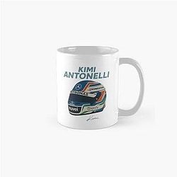 Kimi Antonelli Mercedes Helmet Illustration Formula 1 Italy Motorsport Art Classic Mug