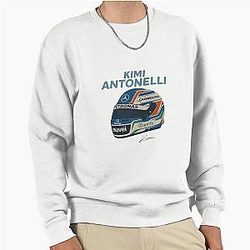 Kimi Antonelli Mercedes Helmet Illustration Formula 1 Italy Motorsport Art Pullover Sweatshirt