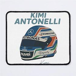Kimi Antonelli Mercedes Helmet Illustration Formula 1 Italy Motorsport Art Mouse Pad