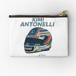 Kimi Antonelli Mercedes Helmet Formula 1 Italy Motorsport Art Zipper Pouch