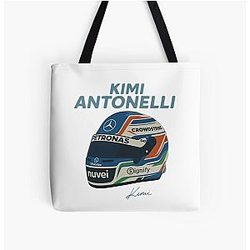Kimi Antonelli Mercedes Helmet Illustration Formula 1 Italy Motorsport Art Tote Bag