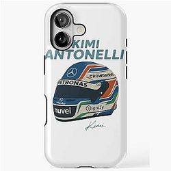 Kimi Antonelli Mercedes Helmet Illustration Formula 1 Italy Motorsport Art iPhone Case