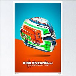 Kimi Antonelli F1 2024 Helmet Poster