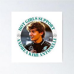 Hot Girls Support Kimi Antonelli F1 Mercedes Merch Poster