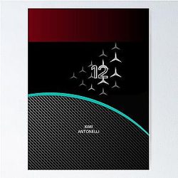 Kimi Antonelli KA12 Carbon Fiber F1 Poster 2025