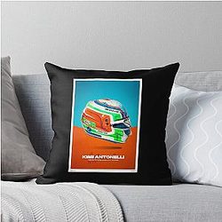Kimi Antonelli F1 2024 Helmet Throw Pillow