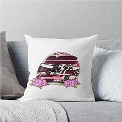 Kimi Antonelli 2025 Miami Helmet With Flower Throw Pillow