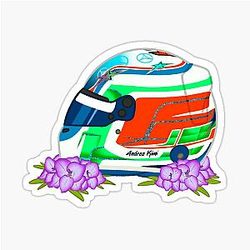Kimi Antonelli 2024 Helmet With Flowers Sticker 