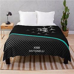 Kimi Antonelli Carbon Fiber F1 2025 Throw Blanket