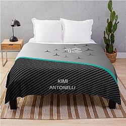 Kimi Antonelli Carbon Fiber F1 2025 Throw Blanket