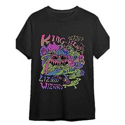 King Gizzard and the Wizard Graphic T-Shirt Black Short Sleeve Cotton Tee with Vibrant Artwork