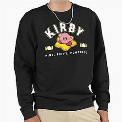 Kirby Powerful Pink Puffy Star Frame Varsity Sweatshirt