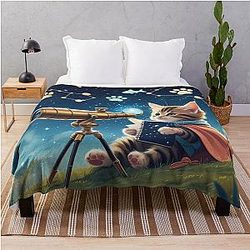Cute Astrology Kitties Look at the Stars Type II Throw Blanket