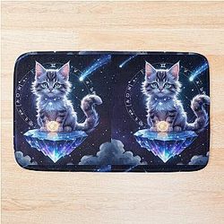 Cute Star Kittie Bath Mat