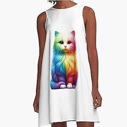 Colorful Rainbow A-Line Dress