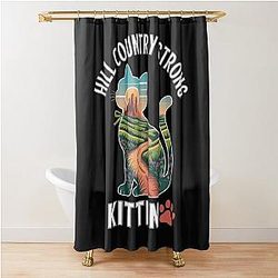 Hill Country Strong Kittie Shower Curtain