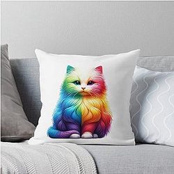 Colorful Rainbow Throw Pillow