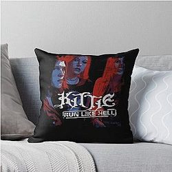Kittie Runs Like Hell Throw Pillow