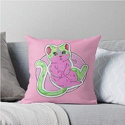Watermelon Kitty Throw Pillow