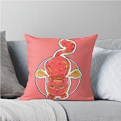 Angel Kitty Throw Pillow