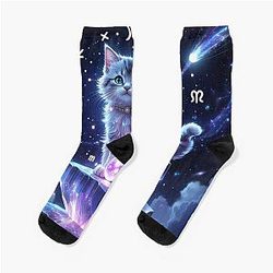 Cute Star Kitty Between Stars Socks