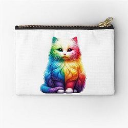 Colorful Rainbow Kitty Zipper Pouch