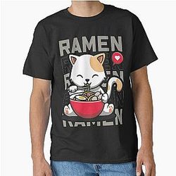 Cute Cat Eating Ramen Classic T-Shirt