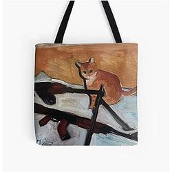 Kitty AK-47 Gopnik cat Tote Bag