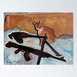 Kitty AK-47 Gopnik cat Poster