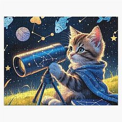 Cute Astrology Kitty Look at the Stars Puzzle.