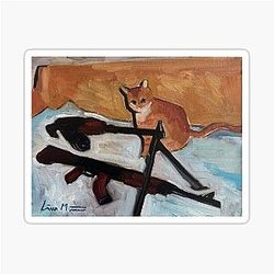 Kalashnikov Kittie Gopnik cat Sticker
