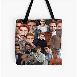 KJ Apa photo collage tote bag