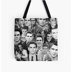KJ Apa Collage B&W All Over Print Tote Bag