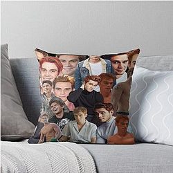 KJ Apa photo throw pillow