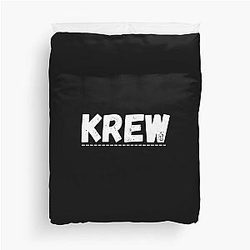 Krew Name in Black and White Duvet Cover