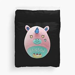 the funneh plushy on a scooter duvet cover