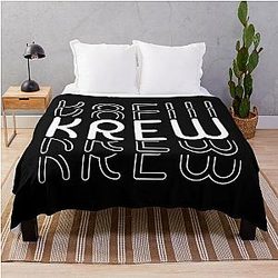 Crew Name in Black and White Style Throw Blanket