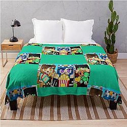 MineCraft Game - The Krew Team Throw Blanket