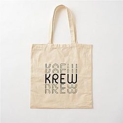 Krew Name in Black Cotton Tote Bag