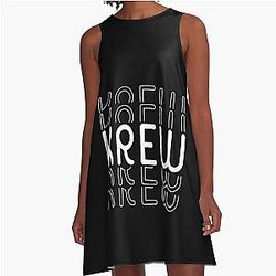 Krew Name in Black White Style A-Line Dress